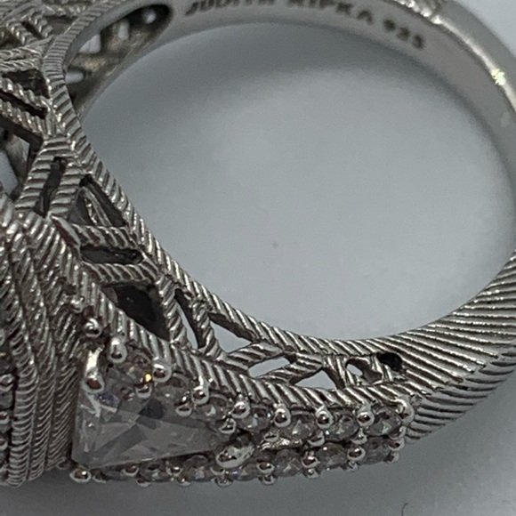 Judith Ripka Diamonique Silver Ring Sz 6 - Picture 9 of 9